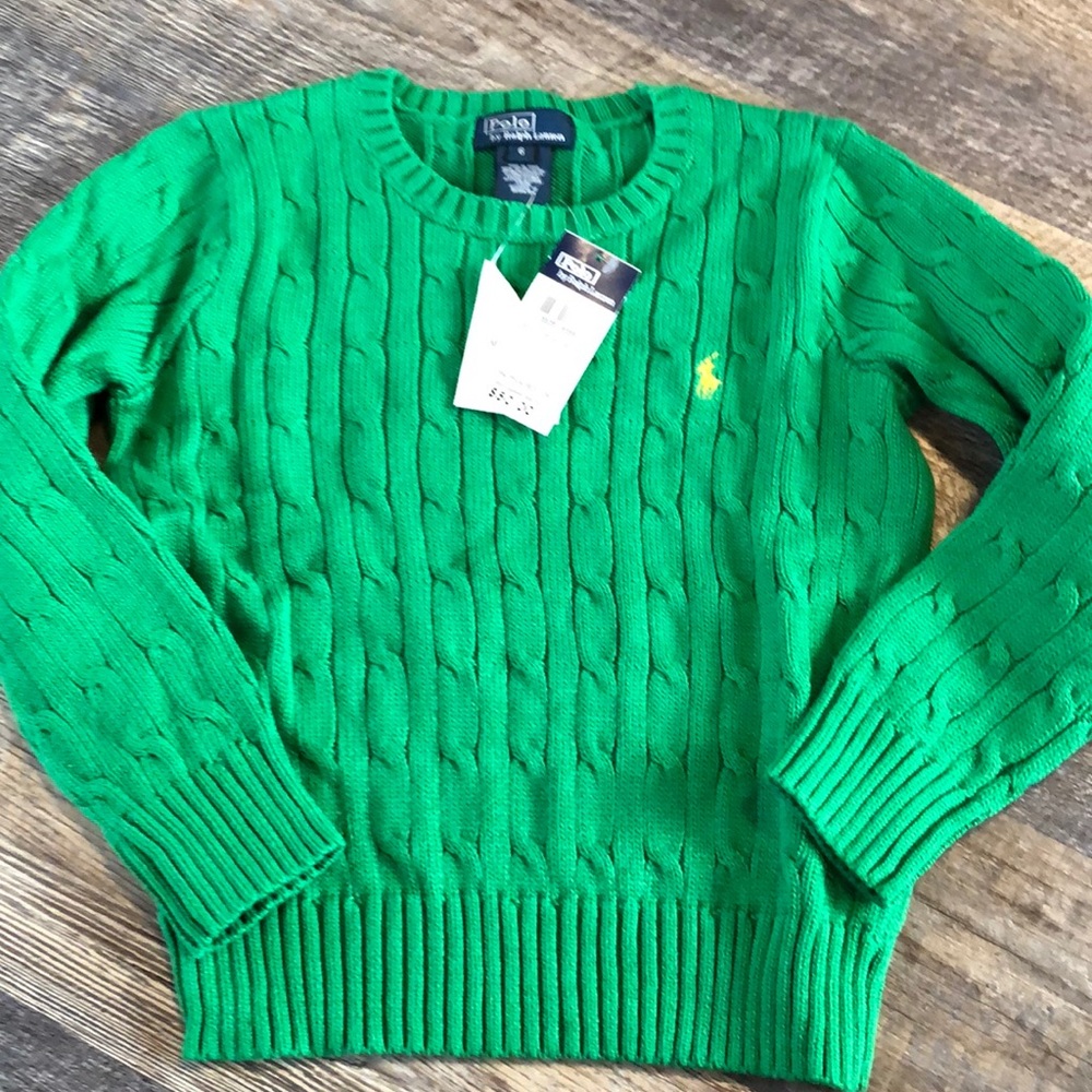 Boys green sweater.  Size 6. Ralph Lauren